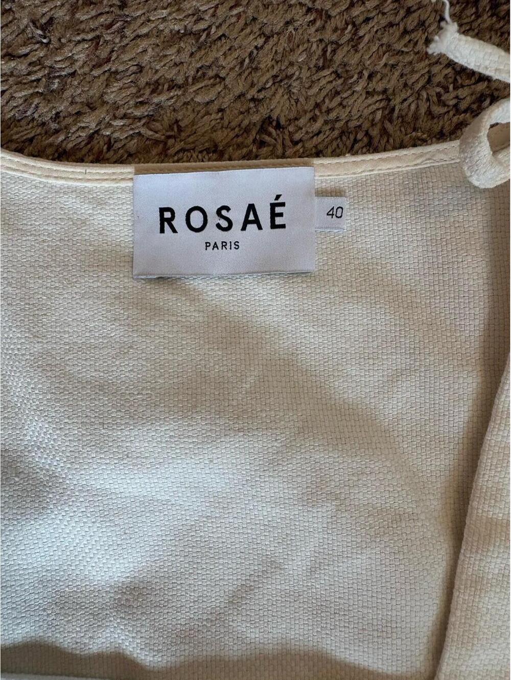Rosae Paris Le Arthur Ivory Sleeveless Side Tie Crop Top Shirt Linen Sz 40 - Picture 2 of 5